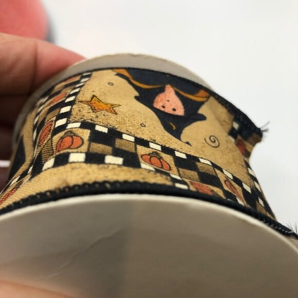 VINTAGE Halloween Crafting Ribbon Lot of 4 Wide Cat Spiderweb Witch Foil  NWT - Picture 8 of 12